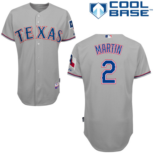 Leonys Martin #2 Youth Baseball Jersey-Texas Rangers Authentic Road Gray Cool Base MLB Jersey